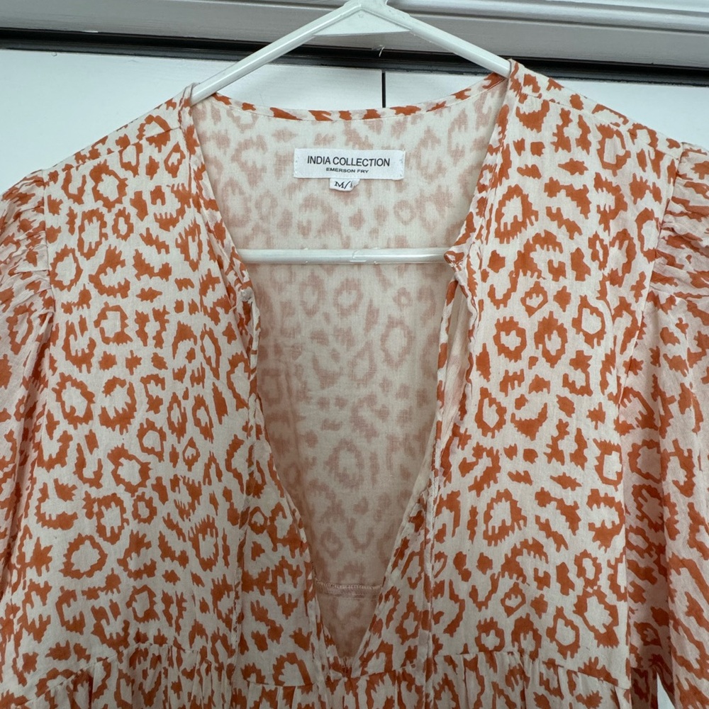 Orange and white cheetah flowy mini dress